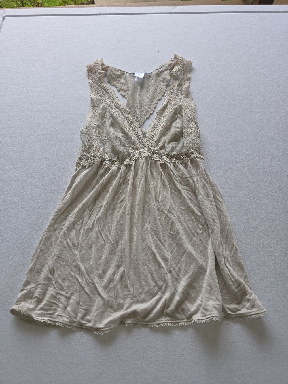 Fairycore Eberjey Lace-Trim Grey Tank